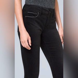 WHBM Black smoky- Mid-Rise Velvet Skinny Jeans 12S NWT